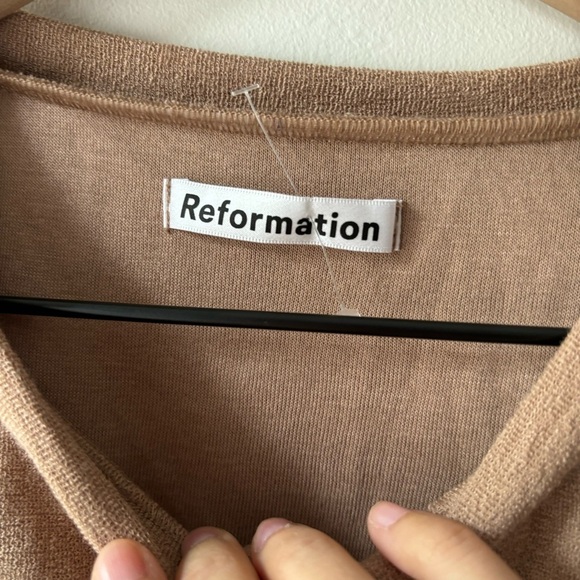 Reformation crop cardigan camel Sz XL - Picture 5 of 6